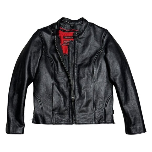 Z1R Genuine LEATHER Motorcycle Biker Zip-Out Liner Riding Heavy Jacket Womens M - Picture 1 of 6